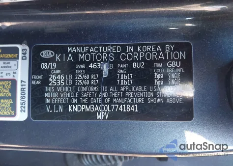 2020 Kia Sportage Lx from USA, damaged, VIN KNDPM3AC0L7741841